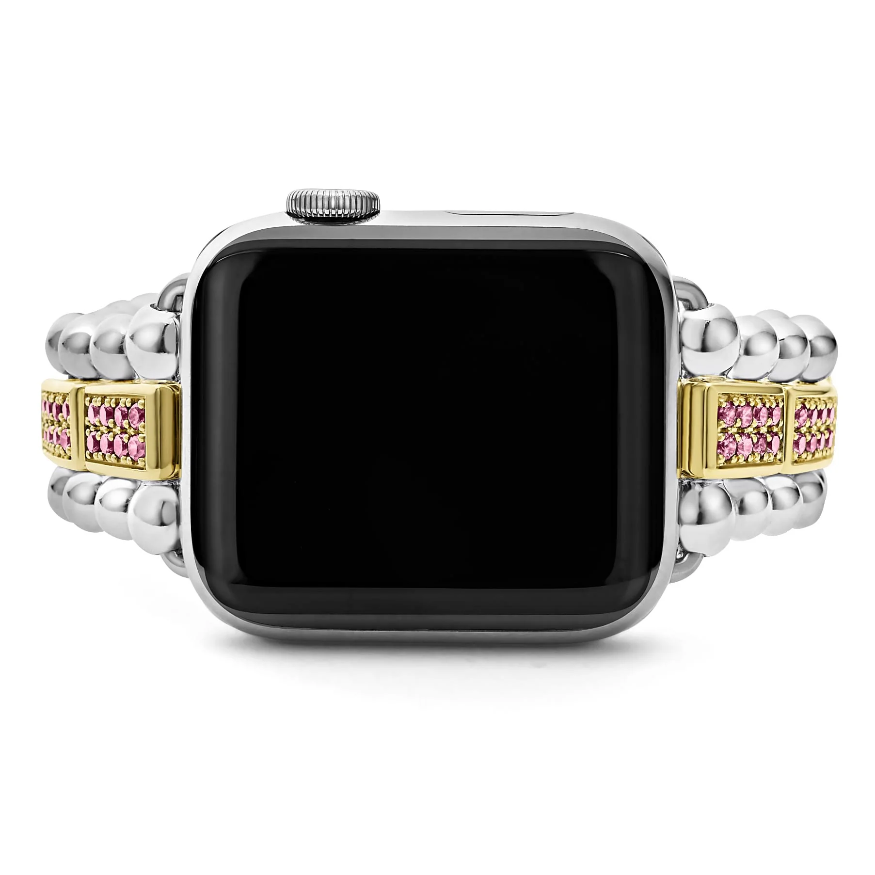 Smart Caviar 18K Gold and Sterling Silver Pink Sapphire Watch Bracelet-38-45mm - Image 4