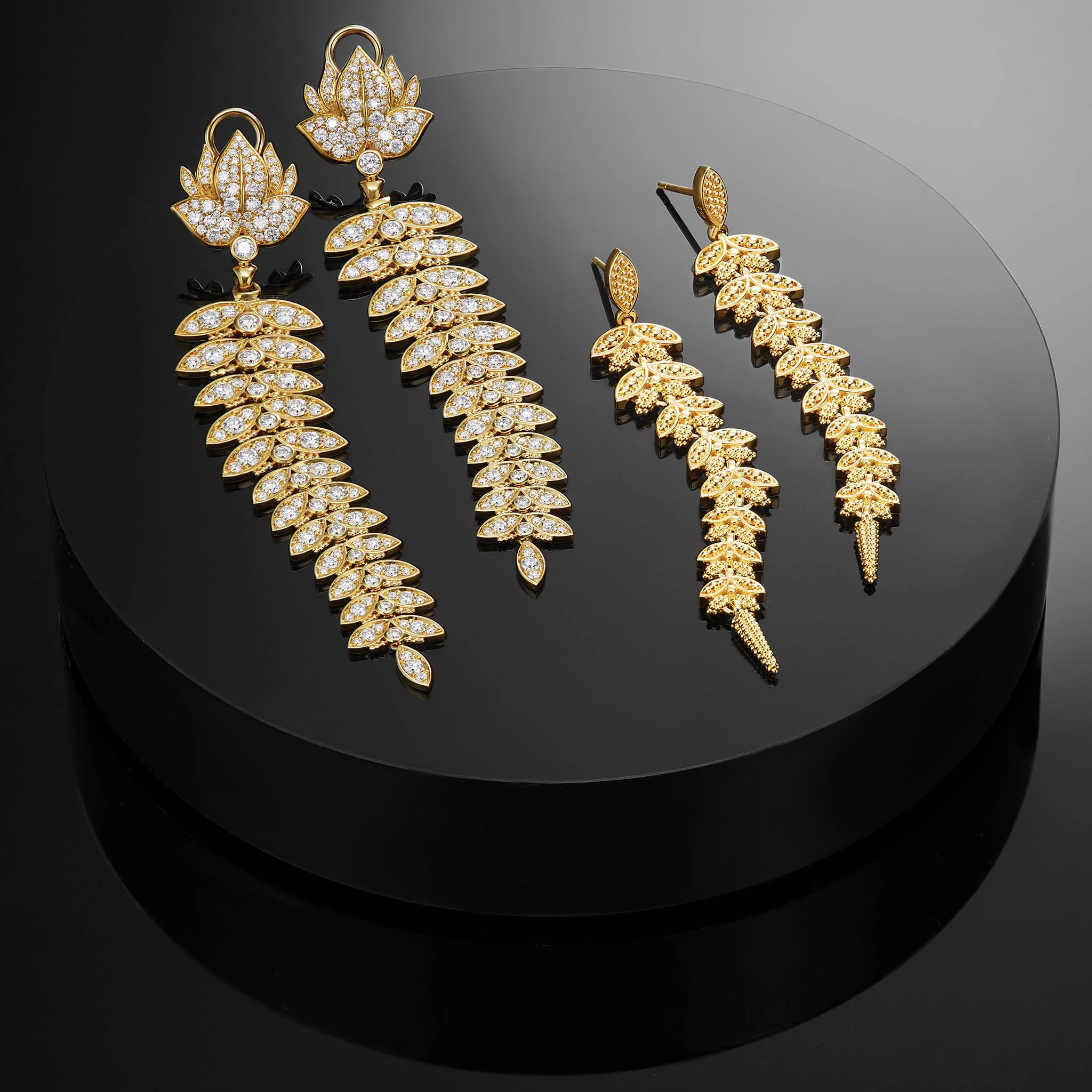 Studio 18K Gold Leaf Drop Earrings - Image 3