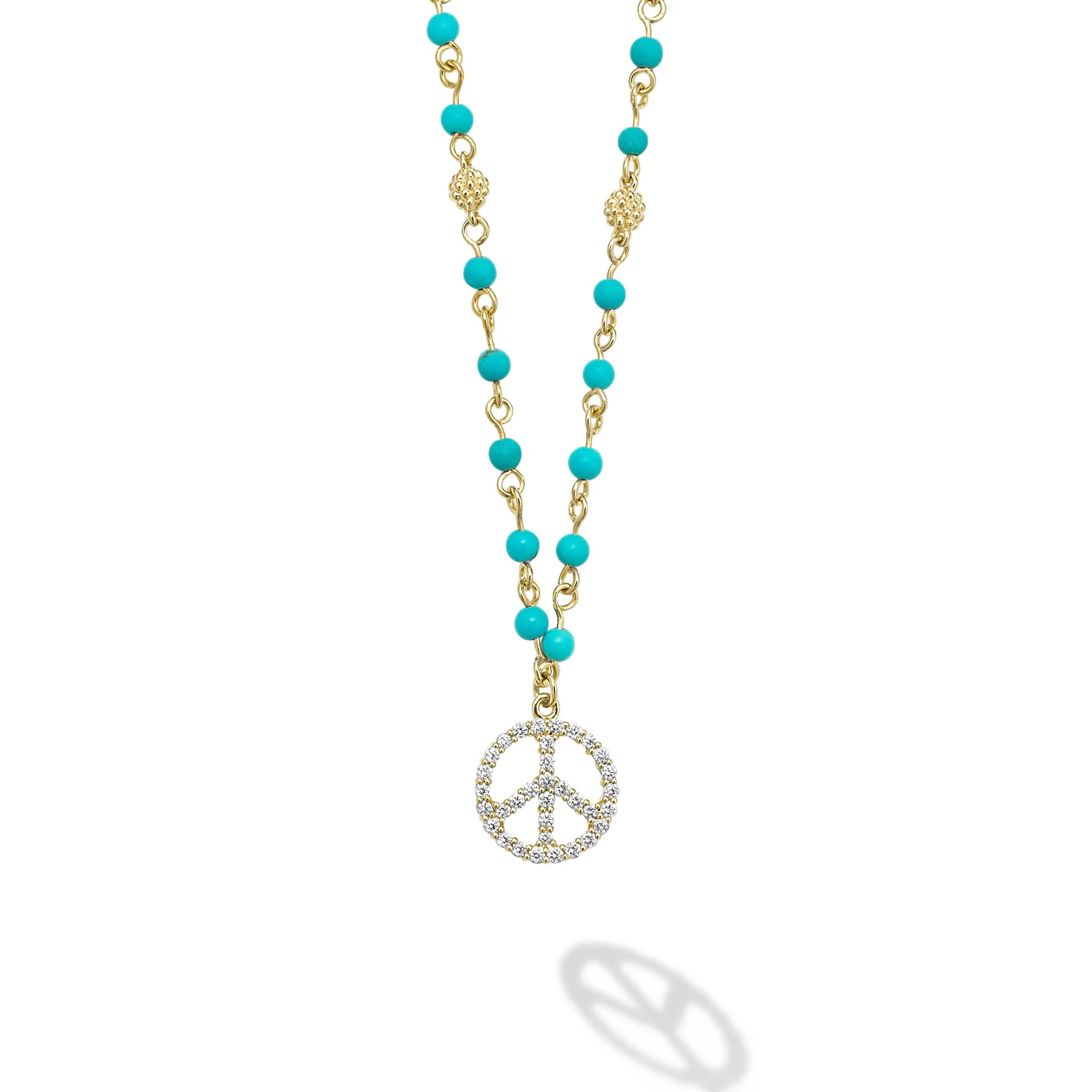 Studio 18K Black Turquoise and Diamond Peace Necklace - Image 41
