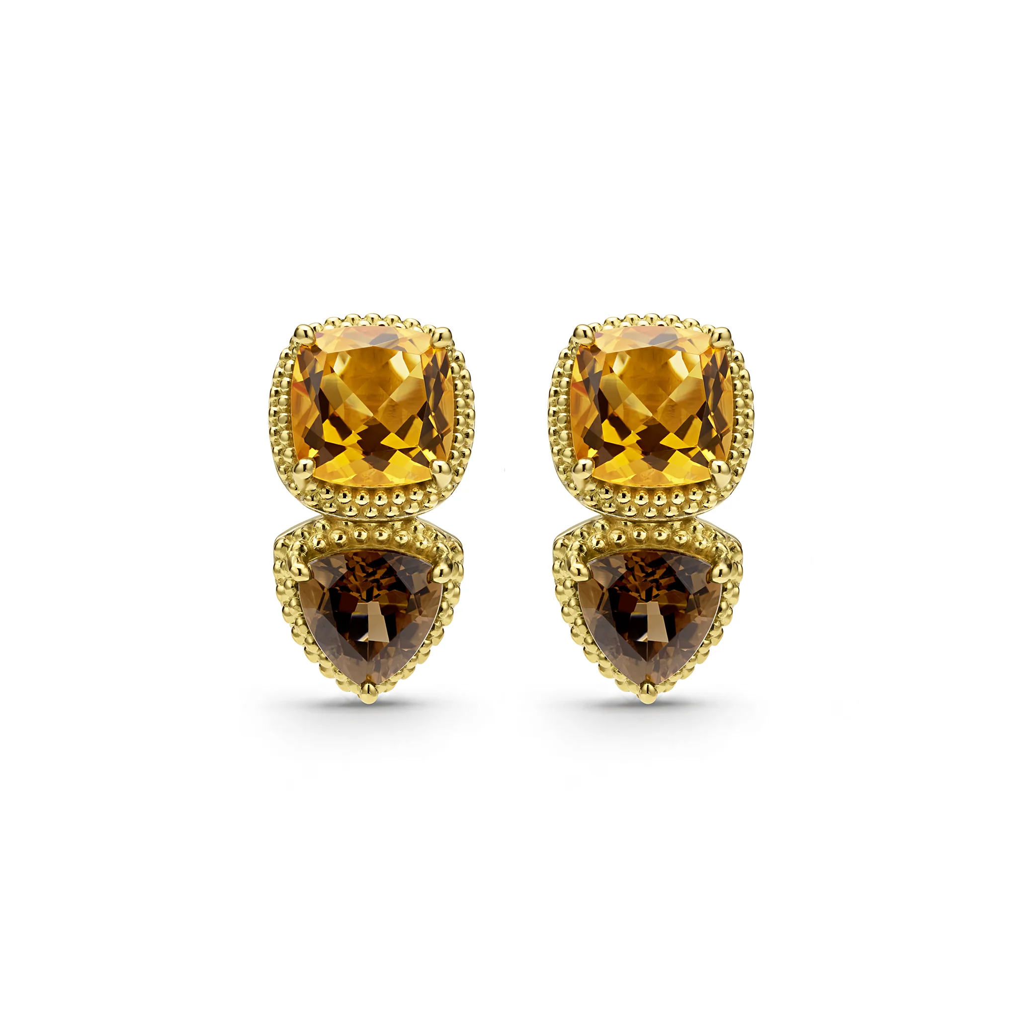 Studio 18K Smokey Quartz and Citrine Omega Clip Earrings - Image 2