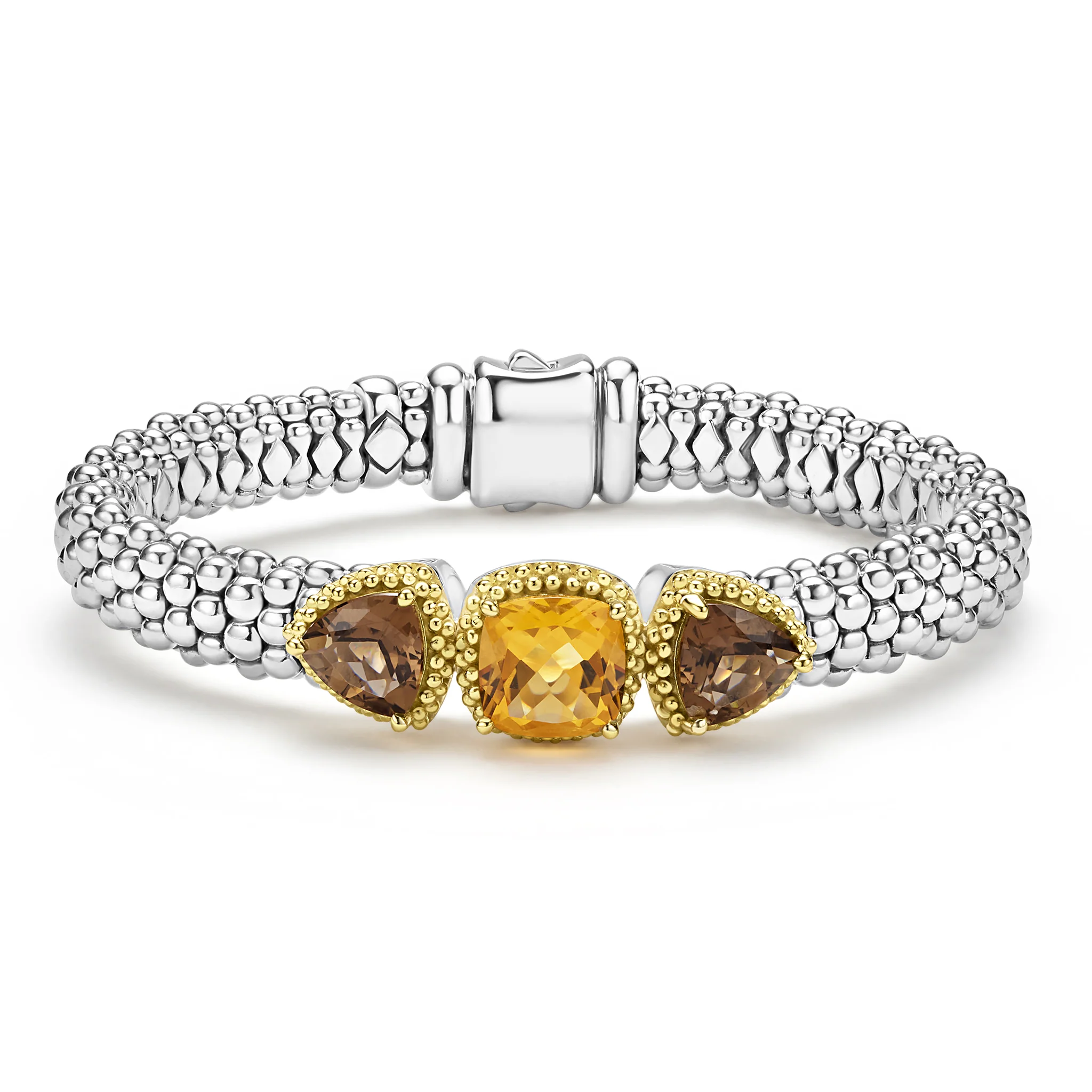 Studio 18K Smokey Quartz and Citrine Bracelet | 9mm